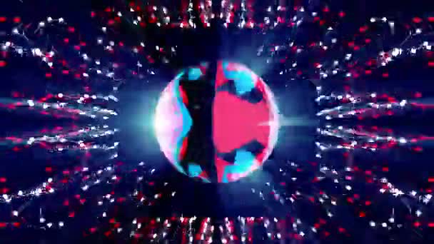 Космос Блестит Цифровой Визуальной Анимацией Цикл Бесшовных Абстрактных Цветных Геометрических — стоковое видео