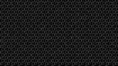 Beyaz desenli dijital görsel animasyon. Başlıklarda, sunumlarda veya VJ kullanımında kullanmak için ideal döngüsüz renksiz geometrik patlayıcı etkisi görüntüsü. 