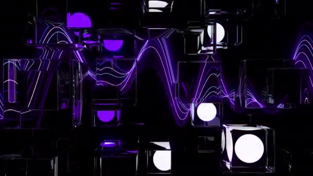 Цифровая Визуальная Анимация Цикл Бесшовных Абстрактных Цветных Геометрических Взрывных Эффектов — стоковое видео
