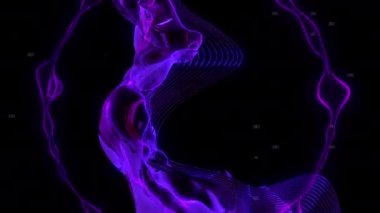 Neon ışıkları dijital görsel animasyon. Başlıklarda, sunumlarda veya VJ kullanımında kullanmak için ideal döngüsüz renksiz geometrik patlayıcı etkisi görüntüsü. 