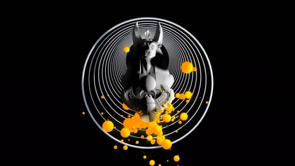 Soudce Anubis Digitální Vizuální Animace Smyčkové Bezešvé Abstraktní Barevné Záběry — Stock video