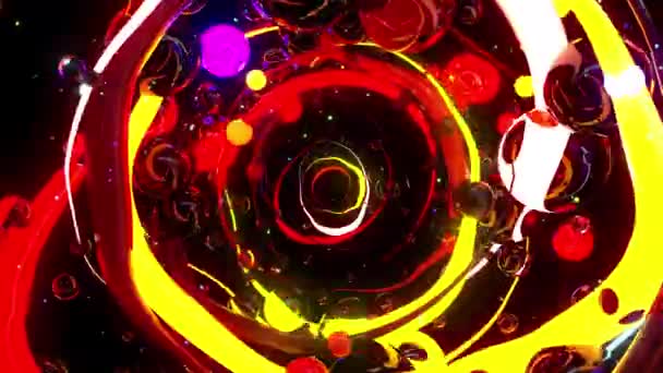 Strings Neon Animação Visual Digital Imagens Efeito Explosivo Geométrico Colorido — Vídeo de Stock