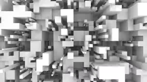 Blockerar Digital Visuell Animation Loopas Sömlös Abstrakt Färgad Geometrisk Explosiv — Stockvideo