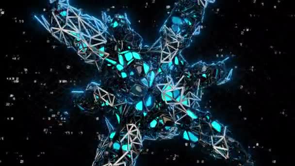 マイクロパルスデジタルビジュアルアニメーション タイトル プレゼンテーション Vj使用に理想的なシームレスな抽象色の幾何学的爆発効果映像をループ — ストック動画