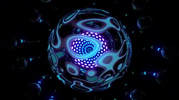 Beat Neon Digitale Visuele Animatie Naadloze Abstracte Gekleurde Geometrische Explosieve — Stockvideo