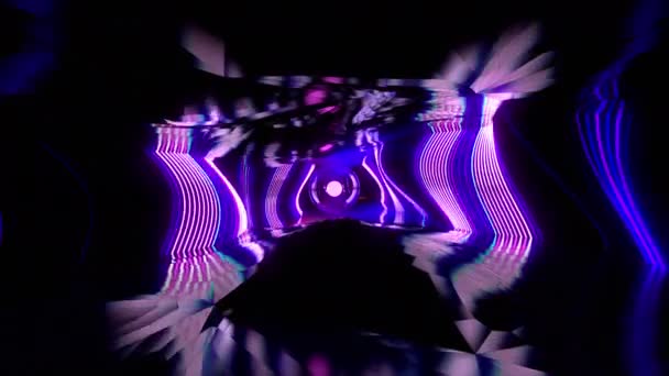 Digitální Vizuální Animace Neonové Cesty Smyčkové Bezešvé Abstraktní Barevné Záběry — Stock video
