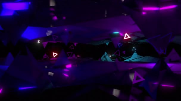 Neon Trip Digitale Visuelle Animation Nahtlose Abstrakte Farbige Geometrische Effekte — Stockvideo