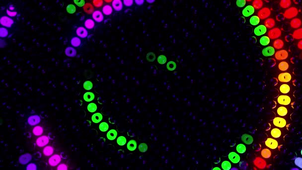 Neono Led Digitaalinen Visuaalinen Animaatio Silmukka Saumaton Abstrakti Värillinen Geometrinen — kuvapankkivideo