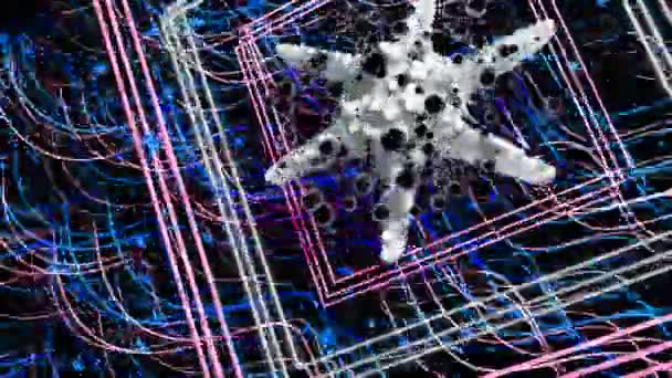 海洋波デジタル映像アニメーション タイトル プレゼンテーション Vj使用に理想的なシームレスな抽象色の幾何学的爆発効果映像をループ — ストック動画