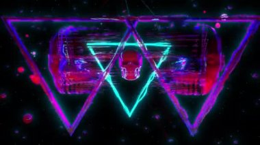 Biraz duygusal dijital görsel animasyon. Başlıklarda, sunumlarda veya VJ kullanımında kullanmak için ideal döngüsüz renksiz geometrik patlayıcı etkisi görüntüsü. 