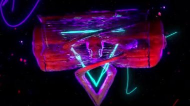 Biraz duygusal dijital görsel animasyon. Başlıklarda, sunumlarda veya VJ kullanımında kullanmak için ideal döngüsüz renksiz geometrik patlayıcı etkisi görüntüsü. 