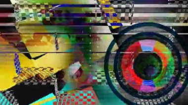 Asimetrik kaleido dijital görsel animasyon. Başlıklarda, sunumlarda veya VJ kullanımında kullanmak için ideal döngüsüz renksiz geometrik patlayıcı etkisi görüntüsü. 