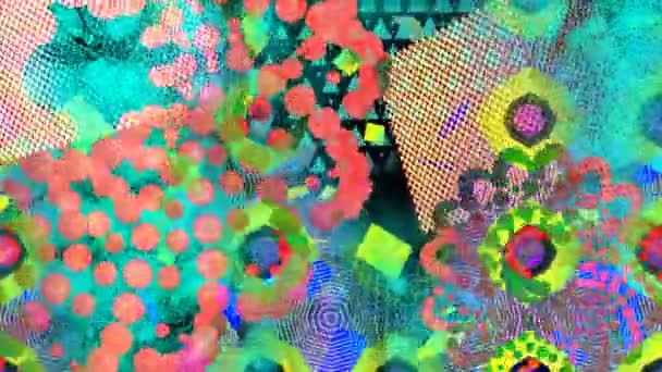 Animación Visual Digital Caleida Asimétrica Imágenes Efectos Explosivos Geométricos Abstractos — Vídeos de Stock