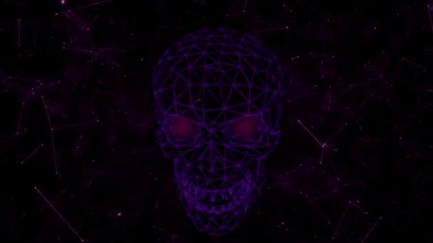 Аннотация Polygon Skull background — стоковое видео