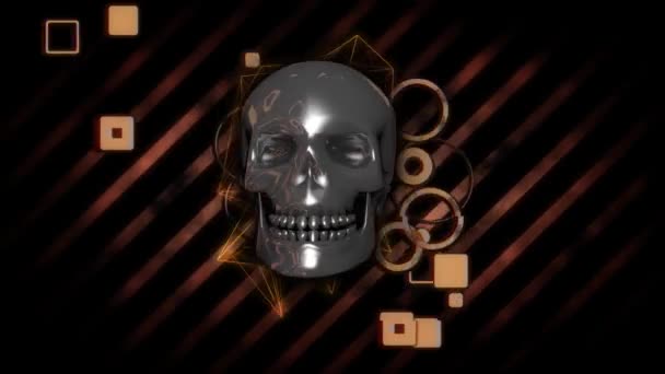 Аннотация Polygon Skull background — стоковое видео