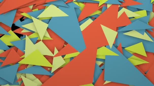 Vallende kleur driehoeken. — Stockvideo