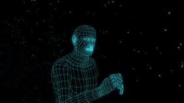 Siyah arkaplanda çalışan adam