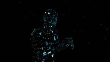 Siyah arkaplanda çalışan adam