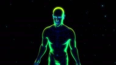 Siyah arka plan üzerine alan adam