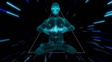 Adam siyah arka plan üzerine meditasyon