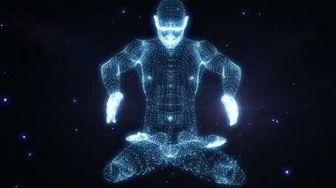 Adam siyah arka plan üzerine meditasyon