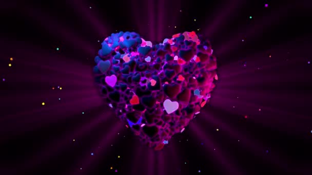 Purpurové srdce vyrobený z blikající srdce
