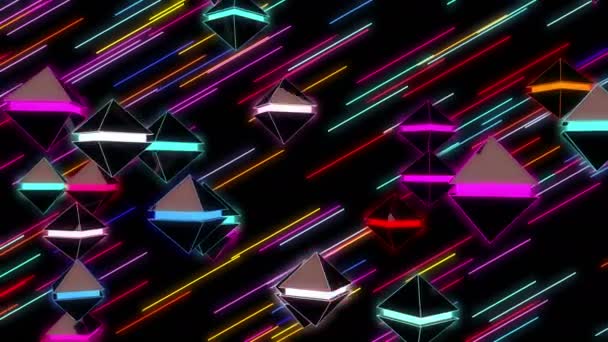 Moving colorful Disco Diamonds — Stock Video
