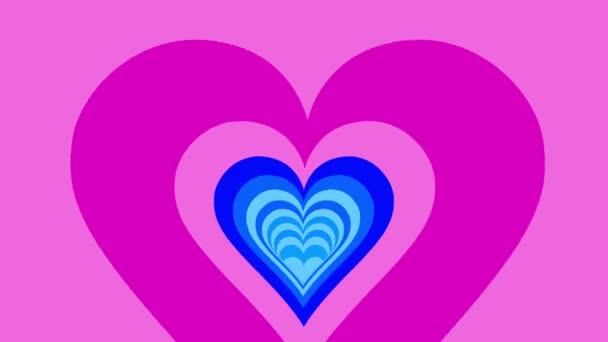 Animated colorful hearts — Stock Video