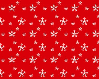 Noel aralıksız, kırmızı arkaplanda kar taneleri