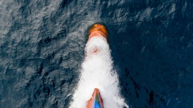 Kabarık fiyonk. Geminin ön kısmı. Üst görünüm.