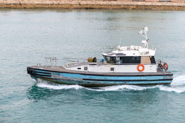 Barco Piloto Canal Suez Egipto Trabajo Mar Envío Comercial — Foto de Stock
