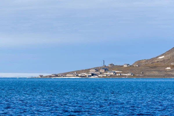 Base Ricerca Spedizione Polare Russa Nella Baia Tikhaya Tikhaya Bukhta — Foto Stock