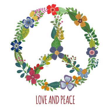 Bu barış işareti ile renkli çiçekler