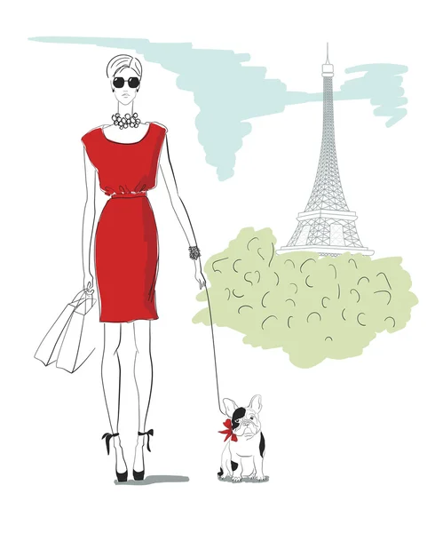 Shopping girl in Paris Stock Vector Image by ©Natalia.Skripko #90592244