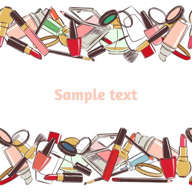 Kesintisiz yatay kalıp makyaj ve güzellik kozmetik.