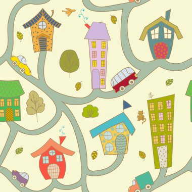 Çizgi film şehir. Seamless modeli