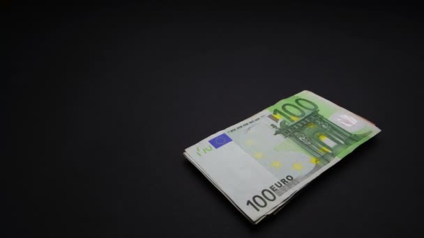 Macro Muchos Proyectos Ley Europeos Billetes Dinero Efectivo Concepto Financiero — Vídeos de Stock