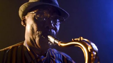 Musician Playing The Saxophone Stock Video Musician Playing The Saxophone Stock Video