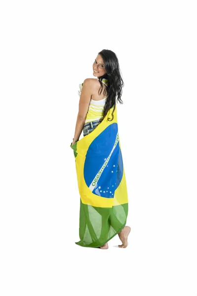 Aanhanger met een Braziliaanse vlag — Stockfoto