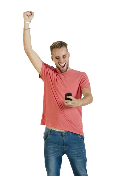 Man using a smartphone — Stock Photo, Image