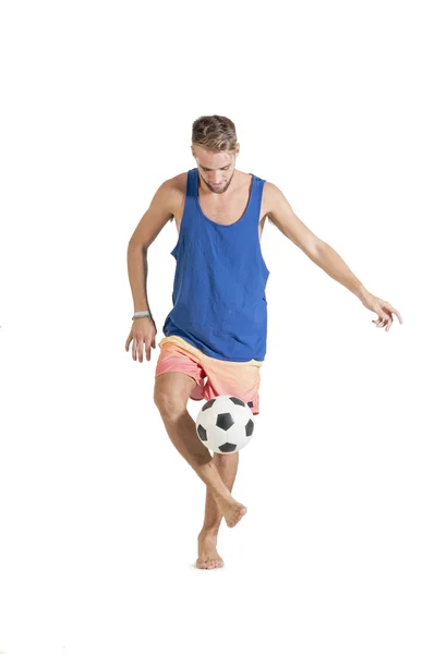 Soccer player playing football — Stock Photo, Image