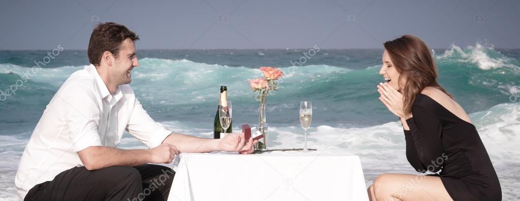 couple in love on beach