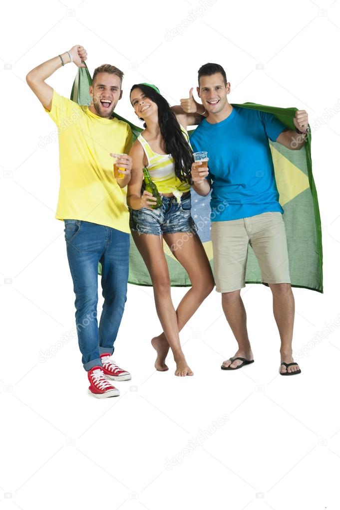 soccer supporters celebrating