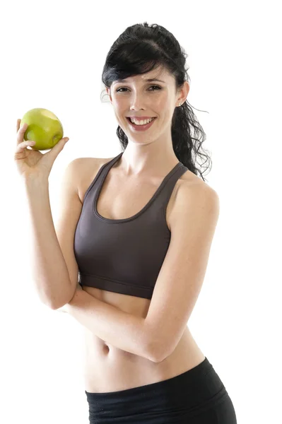 Trainer holding apple — Stock Photo, Image