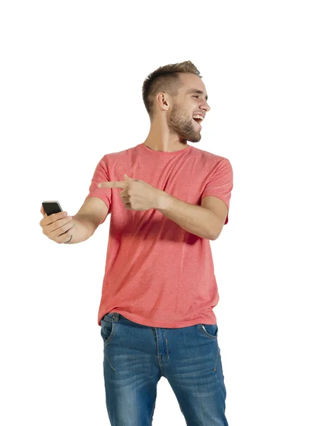 Man using a smartphone — Stock Photo, Image
