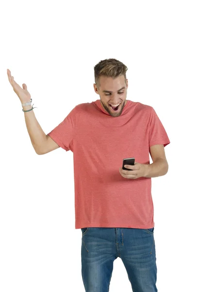 Muž používající smartphone — Stock fotografie