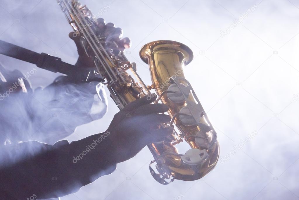 Musician playing saxophone