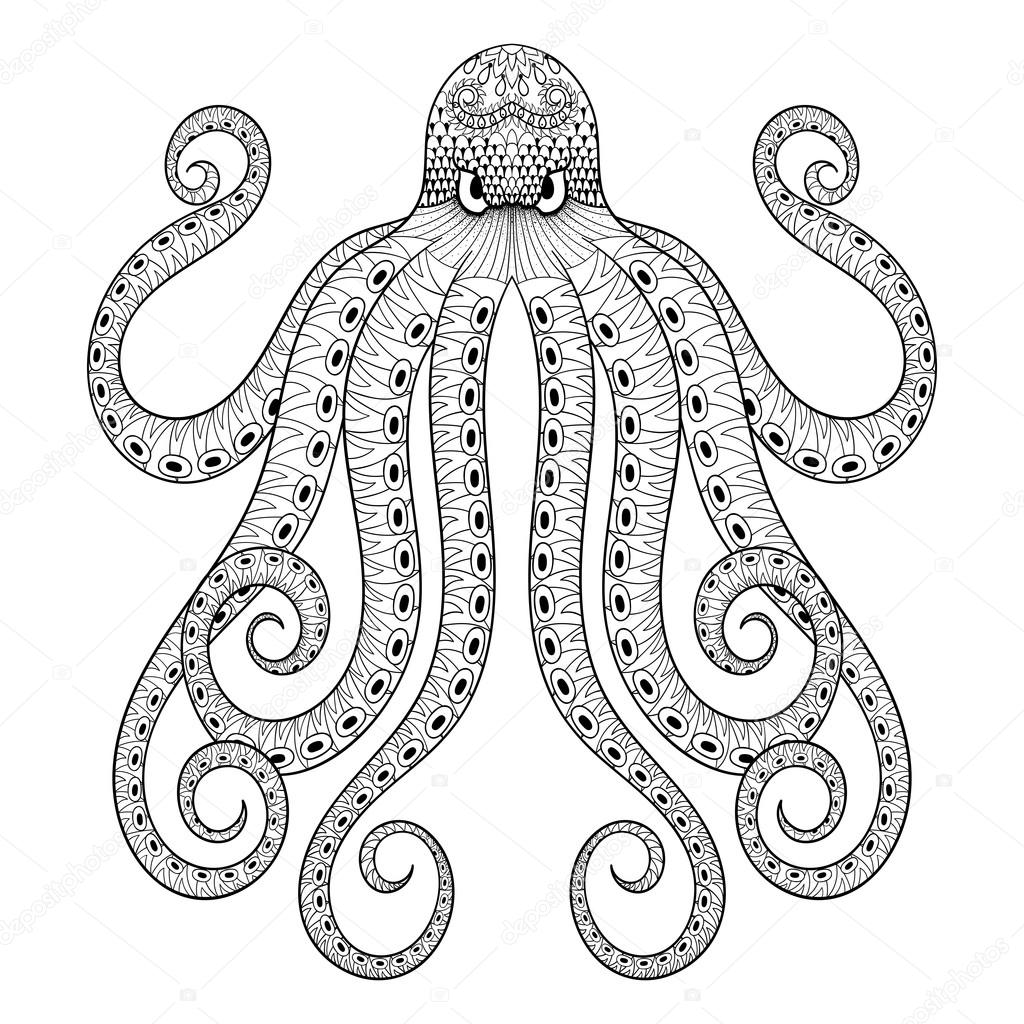 VektorZentraleckKrakeDruck für Erwachsene Malseite