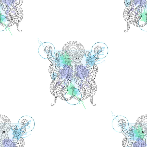 Tattoo chobotnice. Zentangle stylizované ručně kreslenou kmenové chobotnice se — Stockový vektor
