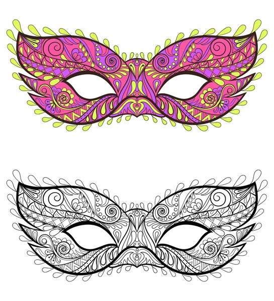 Conjunto de máscaras festivas bohemia. Elementos decorativos de carnaval vectorial — Vector de stock